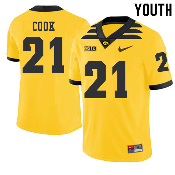2019 Youth #21 Sam Cook Iowa Hawkeyes College Football Alternate Jerseys Sale-Gold